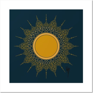 Solar. Gold sun fashion design Posters and Art